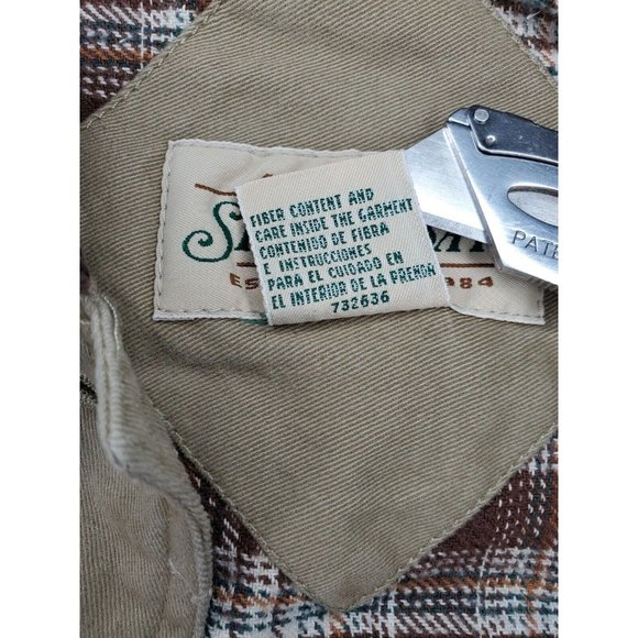 Authentic St Johns Bay Extra Large Brown Plaid Interior Button Up Jacket - Picture 9 of 12